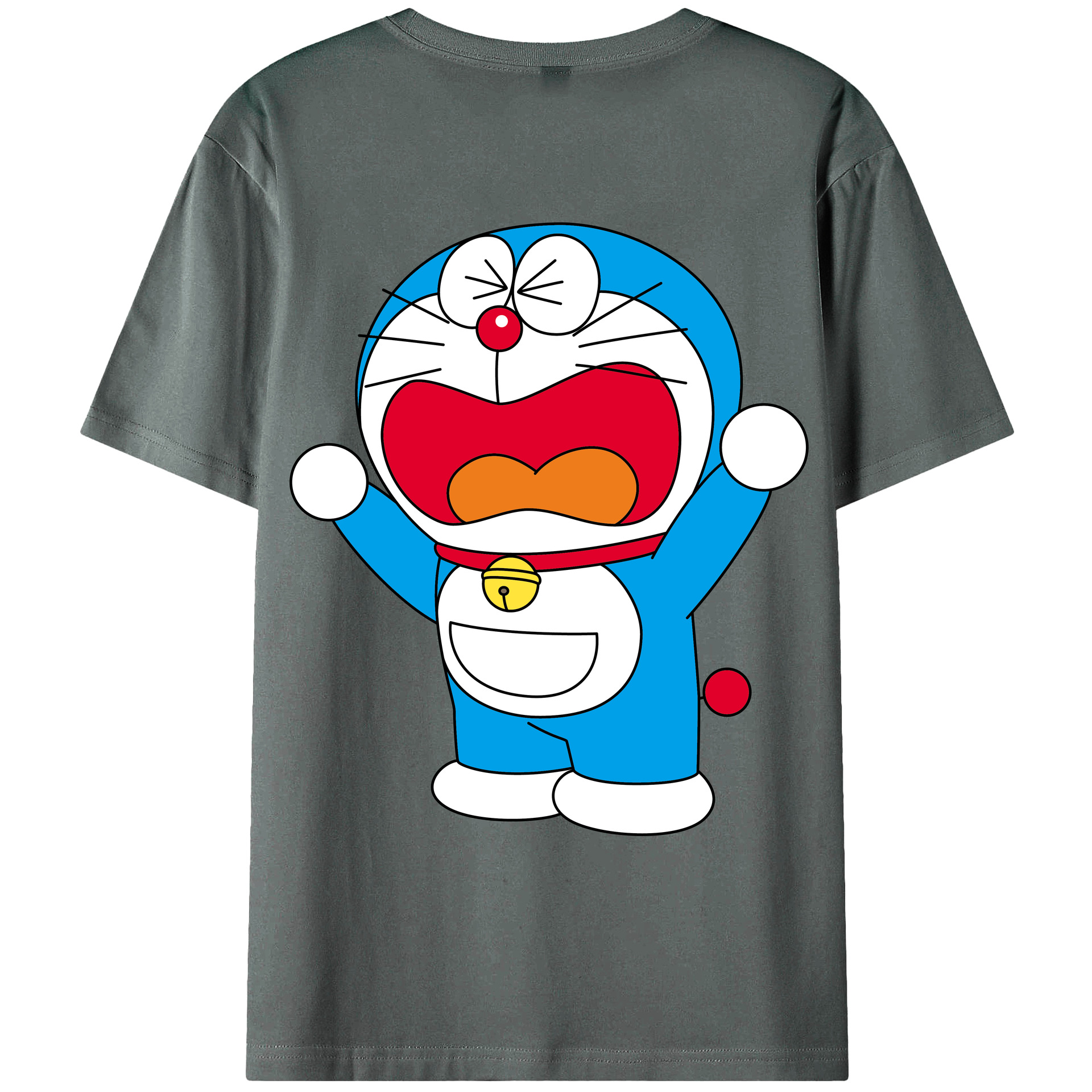 （画像用） ドラえもん Doraemon 綿100％ メンズ半袖Tシャツ（バックプリント） 通気性